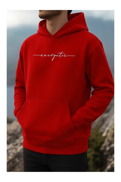 ZİYMO Men's Hooded Printed Relaxed Fit Sweatshirt