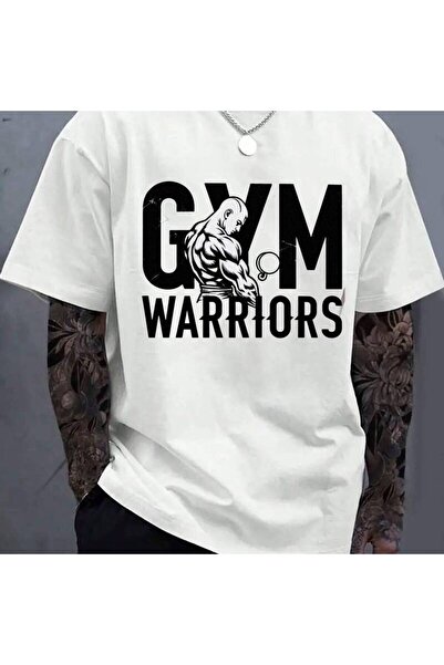 212Wear قميص رياضي رجالي 100% قطن بتصميم ممزق - طباعة جريئة بكلمات 'GYM' و'WA...