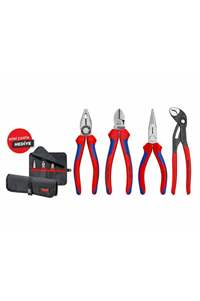 Knipex 00 19 56 SET (PENSE, KARGABURUN, YAN KESKİ, COBRA FORT PENSE)