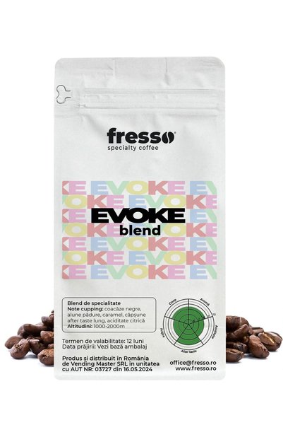 FRESSO Evoke blend cafea boabe de specialitate proaspăt prăjită 0.5 kg