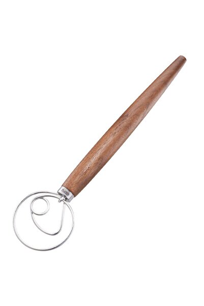 GEFU Tel pentru aluat, Gefu, Inox, Maner lemn de nuc, 32x7.5x2.5cm, Maro/Argi...