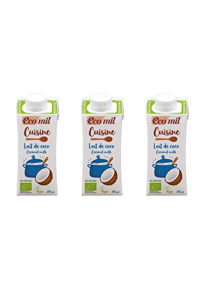 Ecomil 3 x Βιολογική κρέμα μαγειρικής φυτικής προέλευσης με βάση το καρύδι, 2...