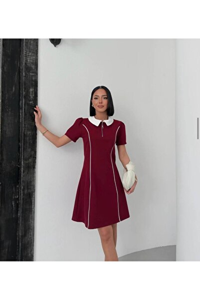 HepsitrentStore Baby Collar Zipper Detailed Dress