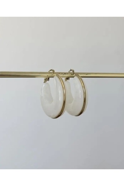 Haziran Accessory Enameled Pearlescent Earrings