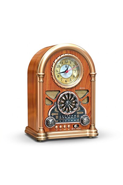 ROYALTREND Nostalji Saatli Nostaljik Radyo,Büyük Boy Bluetooth Nostaljik Radyo