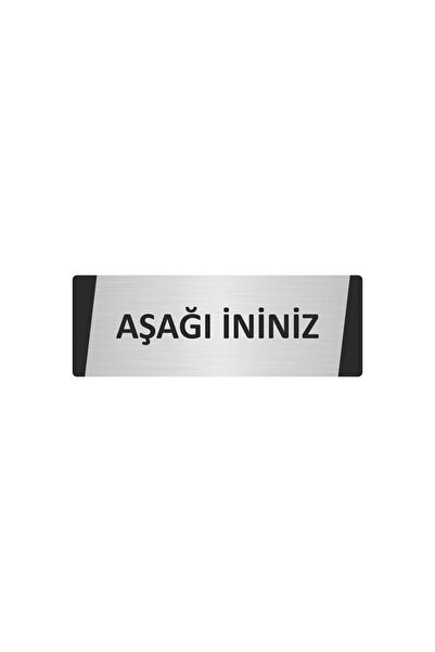 Özarslan Dizayn لافتة تحذير معدنية 'اذهب إلى الأسفل' مقاس 7×20 سم لون فضي