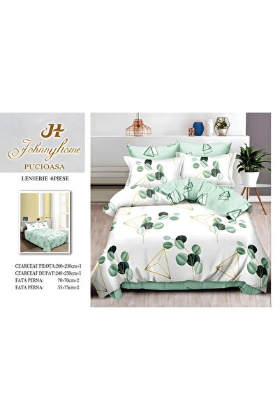 naniland.ro Lenjerie de Pat Bumbac Satinat 2 Persoane 6 Piese Fără Elastic 20...