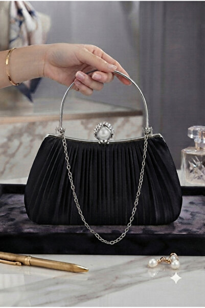 Famels Black Satin New Model Battery-Operated Evening Dress Bag Handbag/Hand ...