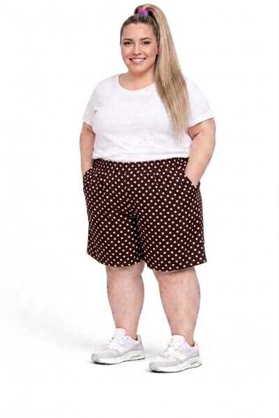 MONAMORE Women's Cotton Fabric Curve Plus Size Viscose Bermuda Shorts