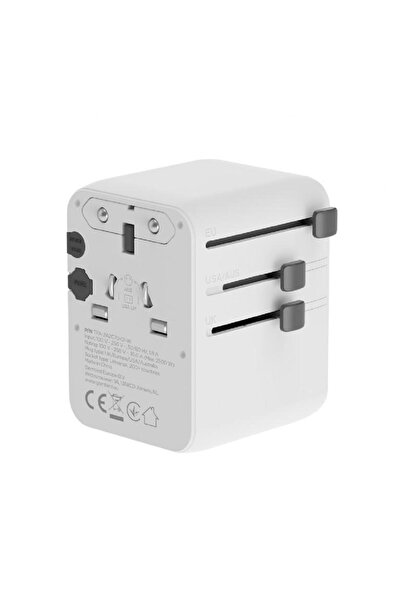 Gembird TPA-2A3C70-01-W Încărcător USB-C PD de 70W, 2x USB-C, 2x USB-A, Alb