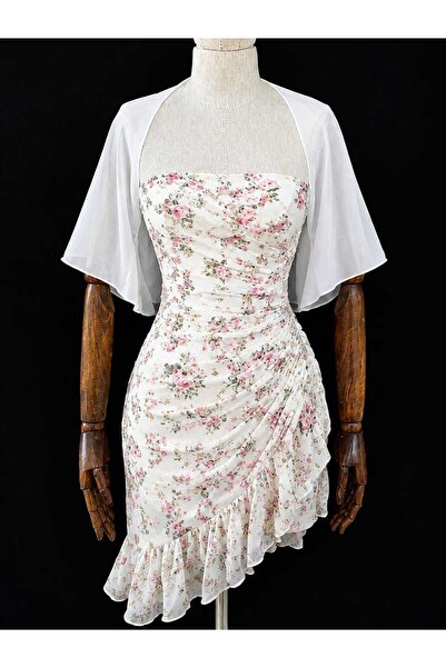 NOVALYN SHOP Şifon Tül Bolero Şal – Omuz Şalı Abiye Tül Şifon & Nişan Üstü Şa...