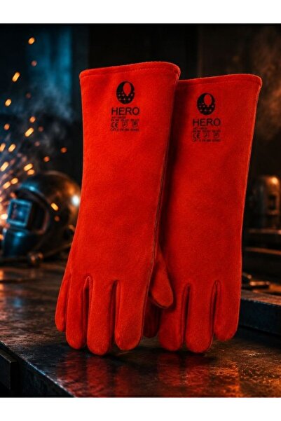 GÜMRÜK BEY Hero Art Hr-E50 Welder Gloves – Heat Resistant Red Work Safety Gloves