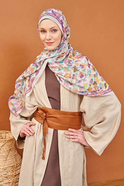 Silk Home Riva Shawl Tencel Botanical Floral Lilac
