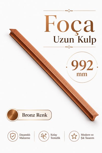 Badem10 FOÇA Bronz Mobilya Kulp 992 mm 1 Adet Uzun Metal Çekmece Dolap Kapak ...