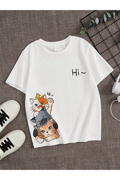 SVART WEAR Γεια! Παιδικό και εφηβικό μπλουζάκι με στάμπα, 100% βαμβακερό, κον...