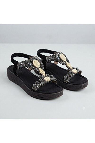 KİNDEP (Florin) Light Comfortable Sole Daily Women's Sandals Black