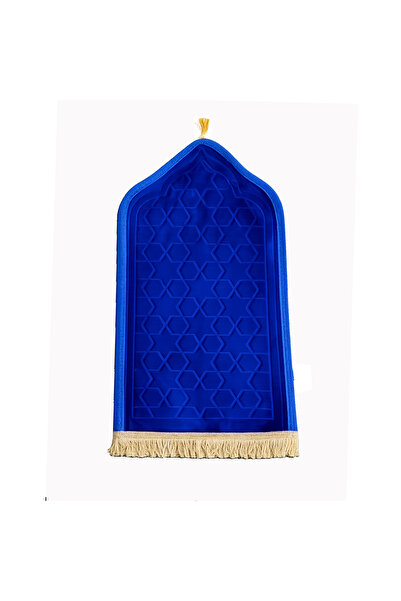 Lacoz Luxury Velvet Islamic Prayer Mat with Mihrab Design & Decorative Fringe...