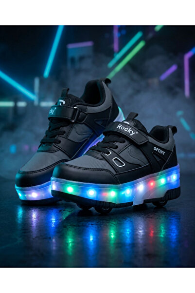 BURUNİ Kız- Erkek Çocuk Patenli Ayakkabı | LED Işıklı Tekerlekli Spor Sneaker