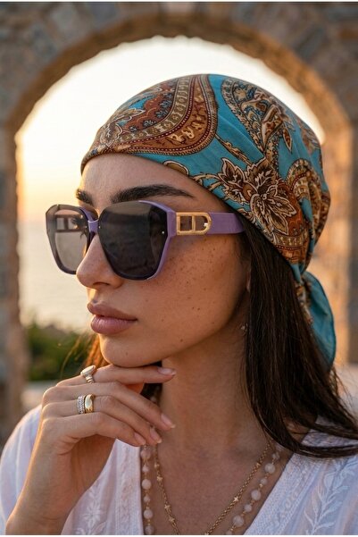 Eyesofia Bamboo Geometric Frame Black Gradient Glass Ultra Light Uv400 Filter...