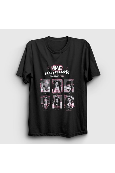 Presmono تي شيرت أسود للجنسين من Class Yearbook K-Pop IVE 612015tt