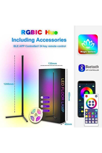 KEKE مصباح أرضي LED بتقنية RGBIC مع تحكم عن بعد وبلوتوث، مناسب للزوايا وغرف ا...