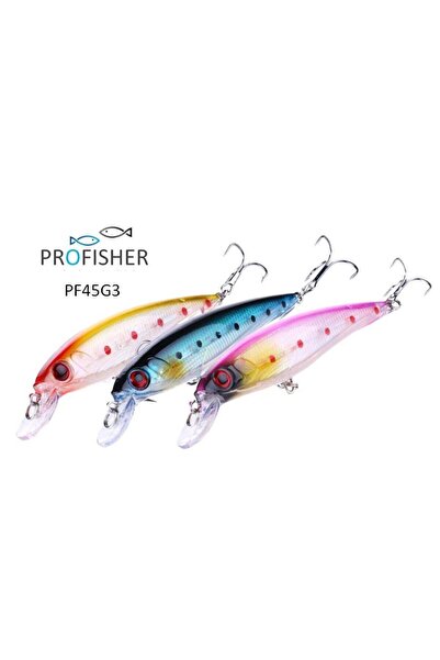 Profisher 3 Renk Set 2 Kanca Sahte Balık Yem 13,4 gr 11 cm Luadot