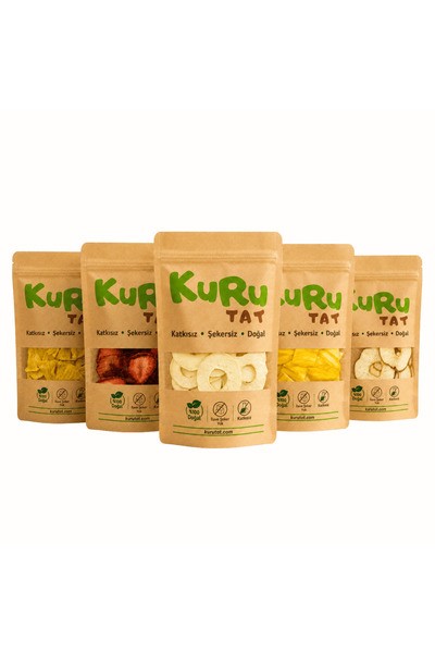 Kurutat Favori 5’li Kuru Meyve Seti 250 g - Ananas, Çilek, Ekşi Elma, Mango, ...