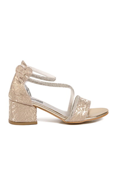 Arzen Gold Girls' Heeled Sandals