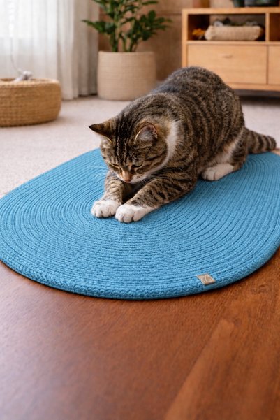 Generic Brand Blue Color Cat Scratching Mat and Bed / Multi-Purpose Use / Cat Mat