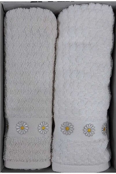 Özdilek Pure Daisy Ecru-A.Bej Prosop 2 piese 50*90 cm Prosop pentru mâini și ...