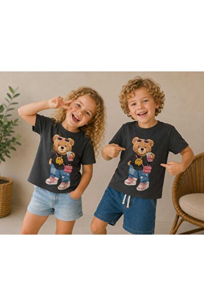 BEBEĞİME ÇORAP Girl's Crew Neck Ballerina Girl Printed Short Sleeve T-Shirt