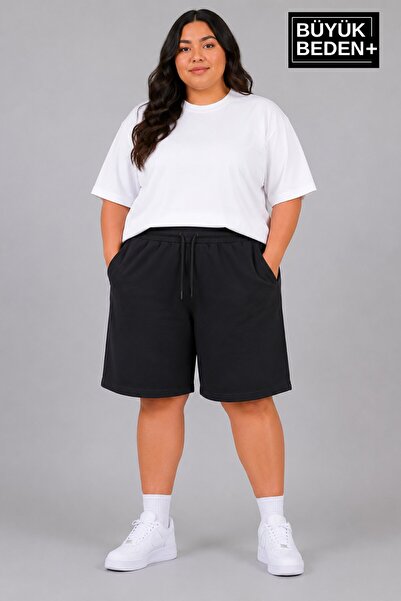 Superlife Süperlife Large Size Women's Lace-Up Shorts Spr26Bsrk592