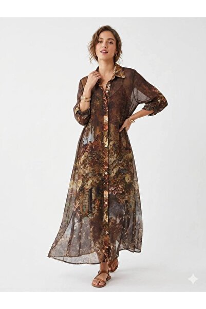 Cb Made In Italy Fortuna Moda İtalyan İpek Detaylı Midi/Maxi Elbise – Zarif v...