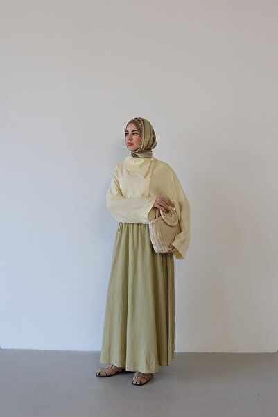 QUWİQ Women's Lined Linen Cotton Skirt