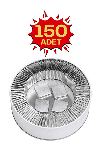 Metal Kutuda Gümüş Sargılı Sütlü Madlen 150 Adet İkramlık Çikolata