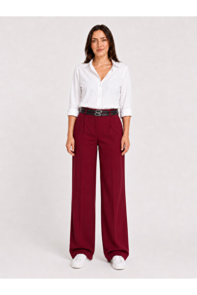 Emporya Trend |   Woman |   Burgundy |   Double Belt Detailed |   High Waist ...