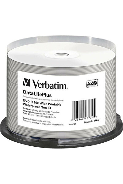 Verbatim DVD-R înregistrabili 16x 4.7GB Cutie tip Cake Box 50 bucăți Cod: 43734