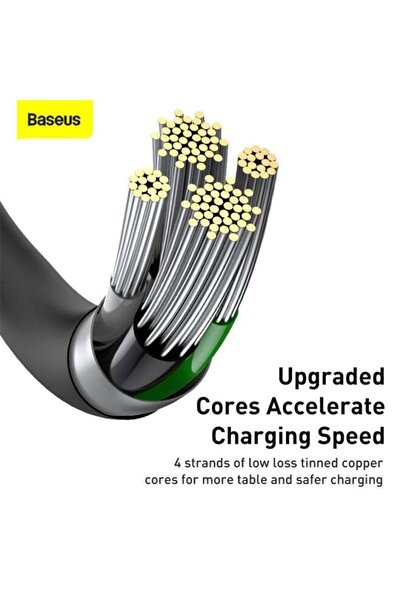 Baseus كابل شحن USB إلى Lightning 2.4 أمبير بطول 1 متر أسود