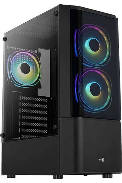 AEROCOOL Carcasă PC Quantum v3 Gaming Midi Tower cu fereastră laterală și ilu...