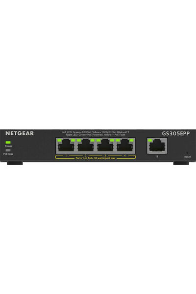 NETGEAR GS305EPP Μη διαχειριζόμενος διακόπτης L2 PoE+ με 5 θύρες Gigabit Ethe...