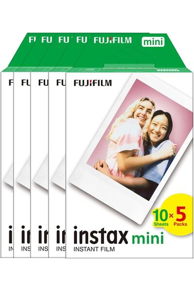 Instax فيلم فوجي فيلم ميني الفوري - حافة بيضاء (50 صورة) |   عبوة اقتصادية (5...