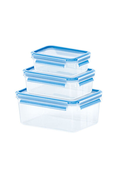 emsa Cleme de închidere transparente pentru cutii de prânz din plastic, 3 buc...
