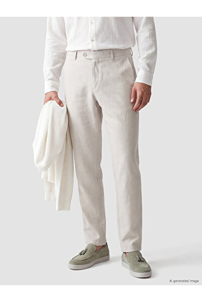 LC Waikiki Nevavm Regular Fit Linen Look Men's Chino Pants with a Difference