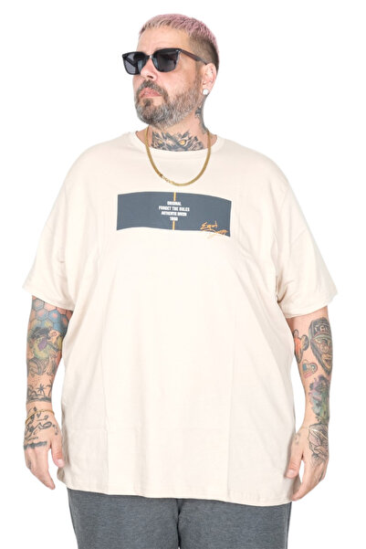 ModeXL Mode XL Large Size T-Shirt Bis Yaka Expert Division U26123 Beige