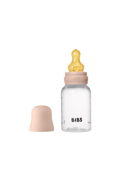 Bibs πλαστικό μπουκάλι 150ml - θηλή λάτεξ - αργή ροή - ροζ απόχρωση