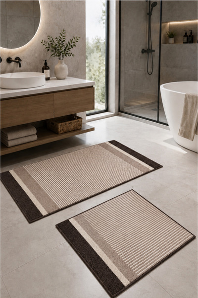 Konfor Halı Woven Surface Non-Slip Base Water Absorbent Washable Bath Mat