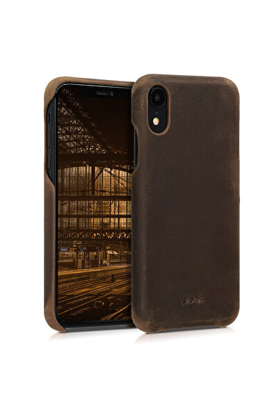 kalibri Σκληρή Δερμάτινη Θήκη iPhone XR - Brown