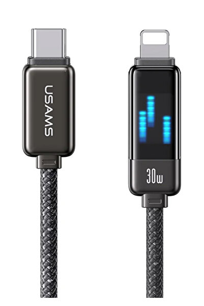 Usams καλώδιο Lightning σε USB-C SJ743, 30W, 480Mbps, 1.2m, μαύρο