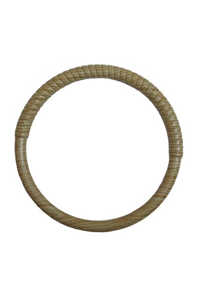 MarifetDükkan 13 CM SARGILI RATTAN MODELİ BAMBU GÖRÜNÜMLÜ ÇANTA SAPI / 2 ADET