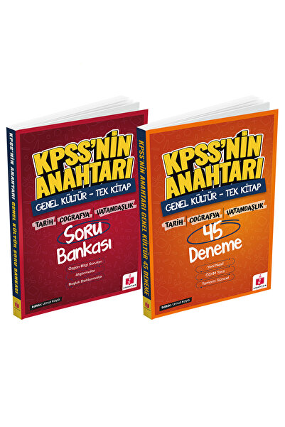 Anahtar Kitap 2026 Kpss'nin Anahtarı Genel Kültür Soru Bankası ve 45 Deneme S...